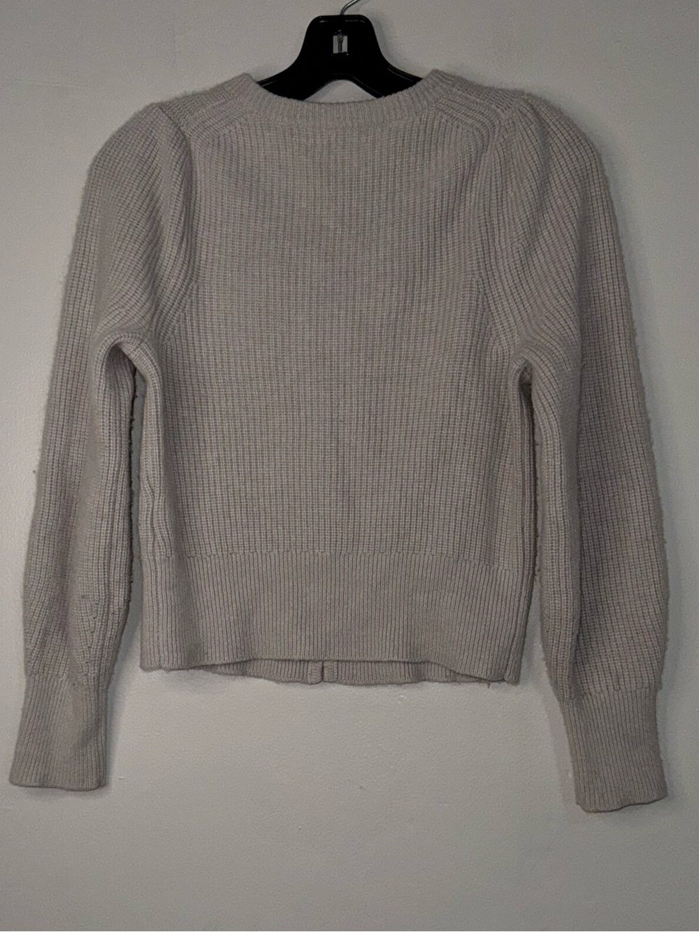 J. Crew Cashmere Light Gray Ribbed Button-Front Cardigan - Picture 5 of 10